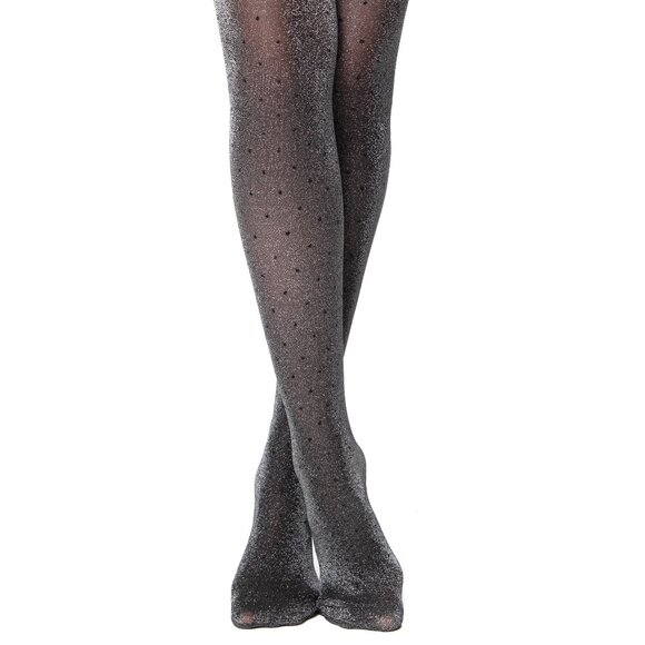 Conte Luxe Dots 30 Den - Fantasy Women's Tights with a Shiny Lurex & Polka Dots - Picture 2 of 5